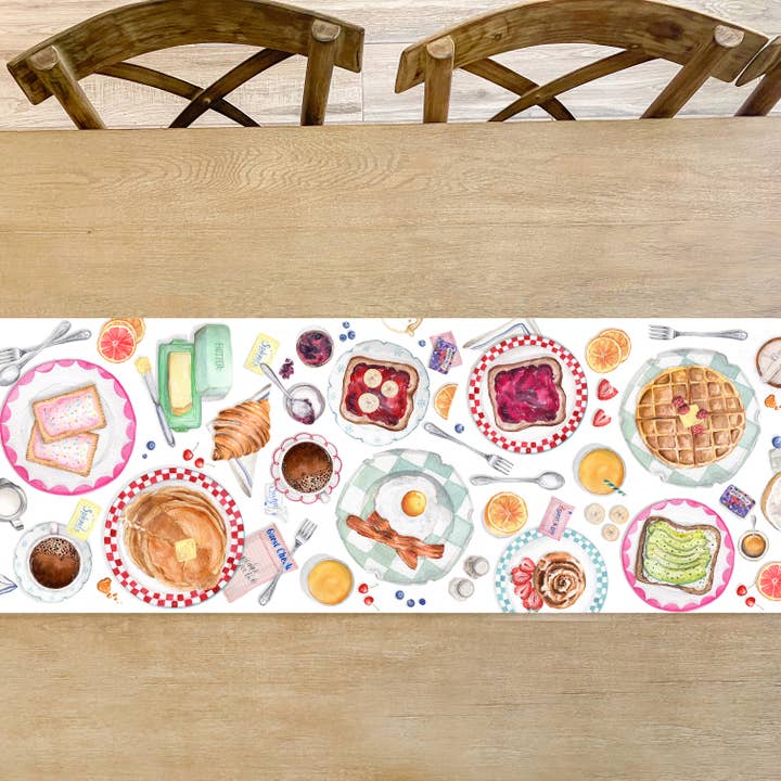 Cami Monet - Wholesale Disposable table cover/runner - Breakfast at the Diner Brunch Table Runner2