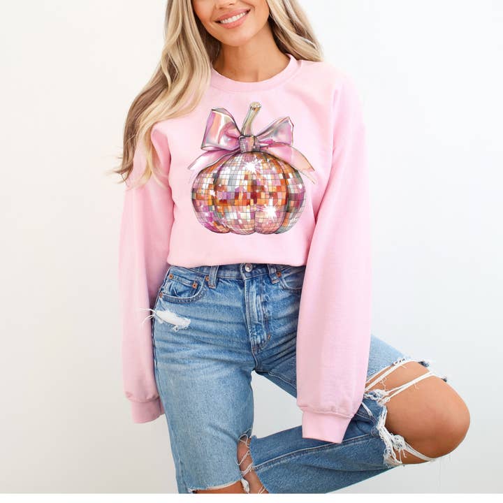 Felpa autunnale Disco Pink Pumpkin  per la vendita all'ingrosso da parte di Southern Backroad Tees LLC