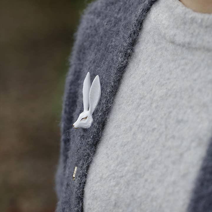 Vermilion Collection - Vente Broches - Broches en céramique YIHE "Renard blanc"9