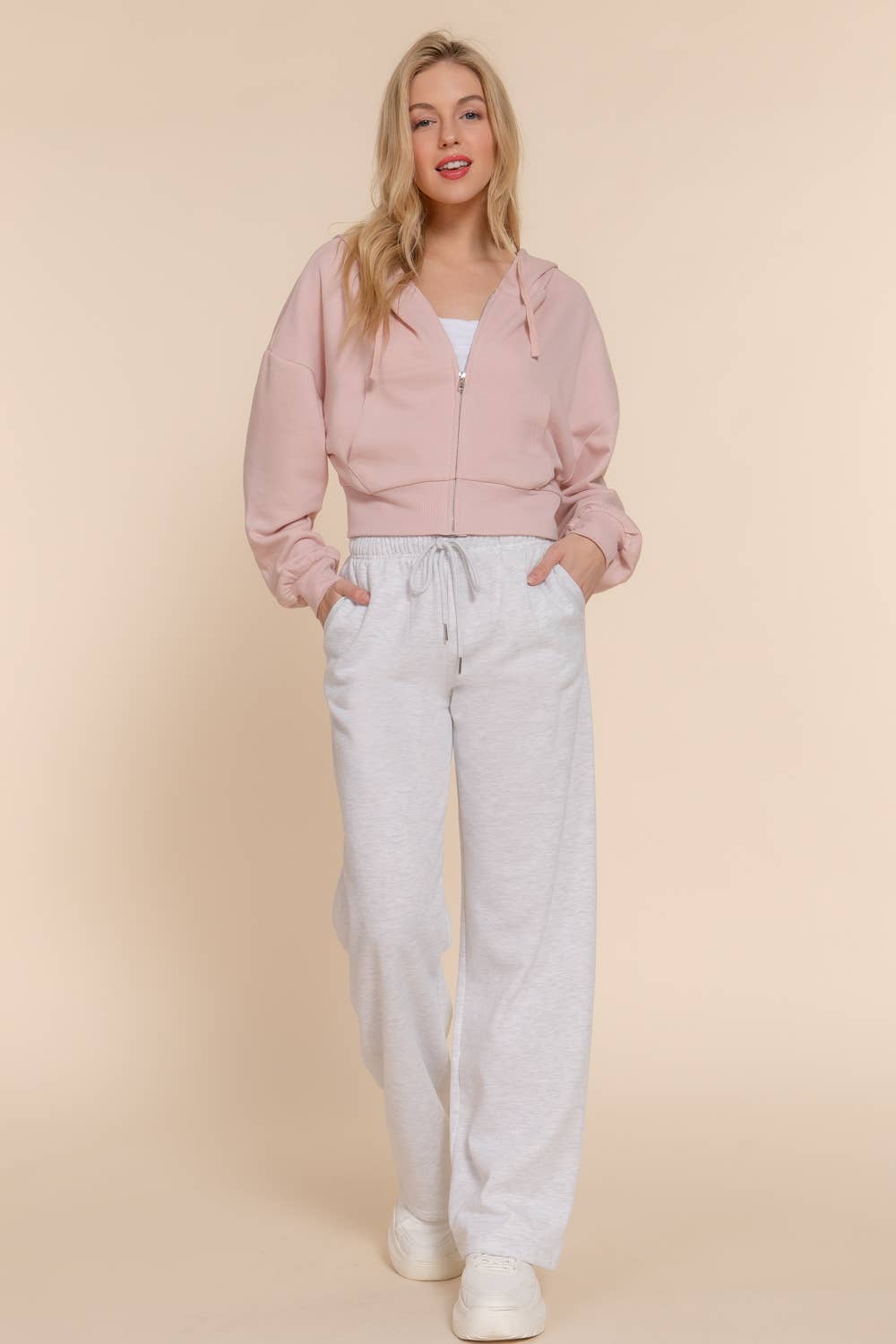 Active Basic | Active USA - Vente Sweat à capuche – femme - Veste à capuche zippée manches longues en French Terry26