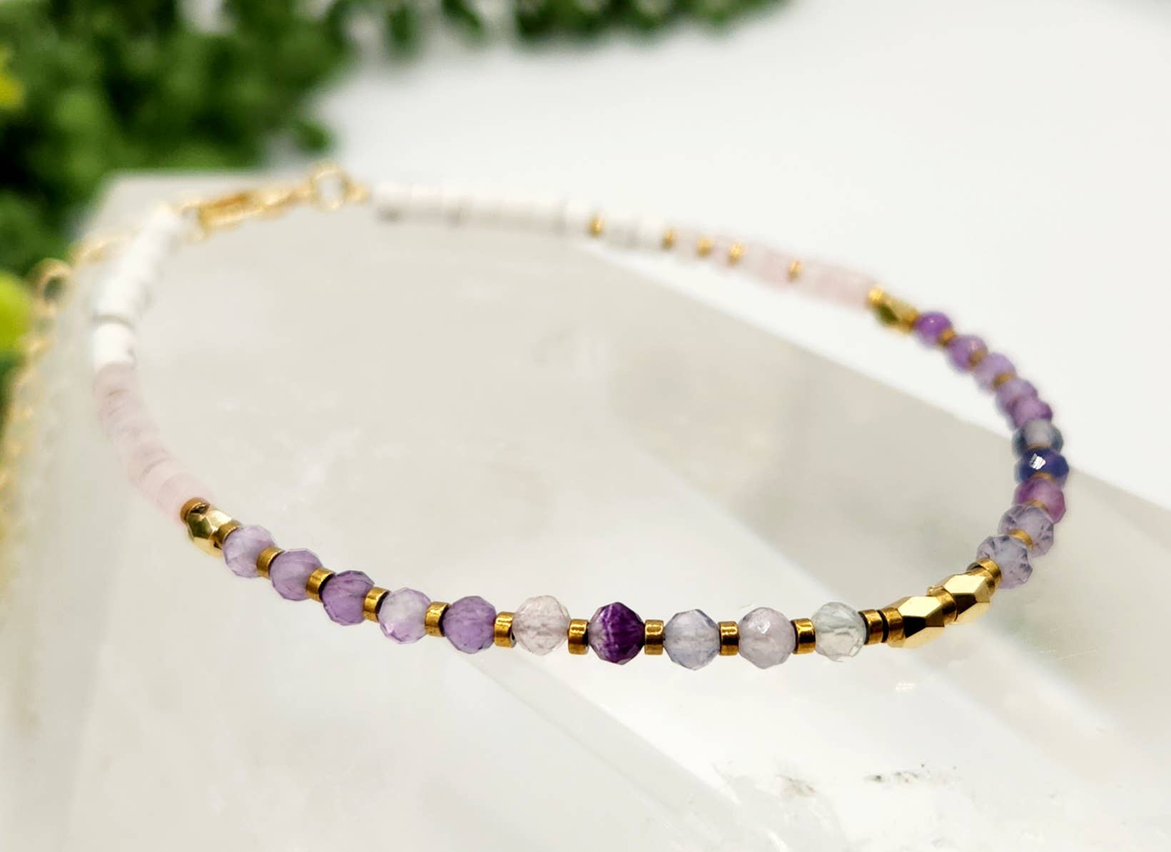 Meraki Gemstones - Wholesale Beaded Bracelet - INNER PEACE-Fluorite/Amethyst/Rose Quartz/Howlite Bracelet6