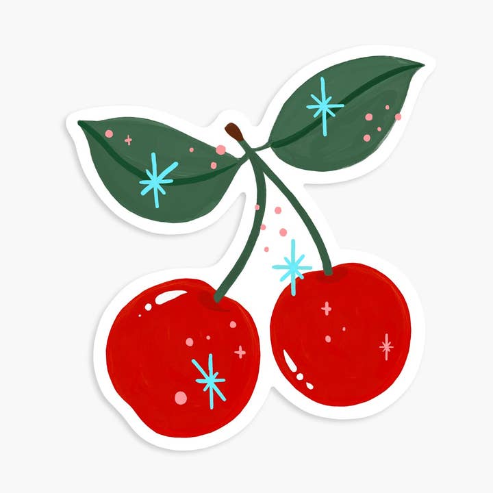 Cherries - Vinyl Sticker for wholesale by Day One Paper Co.