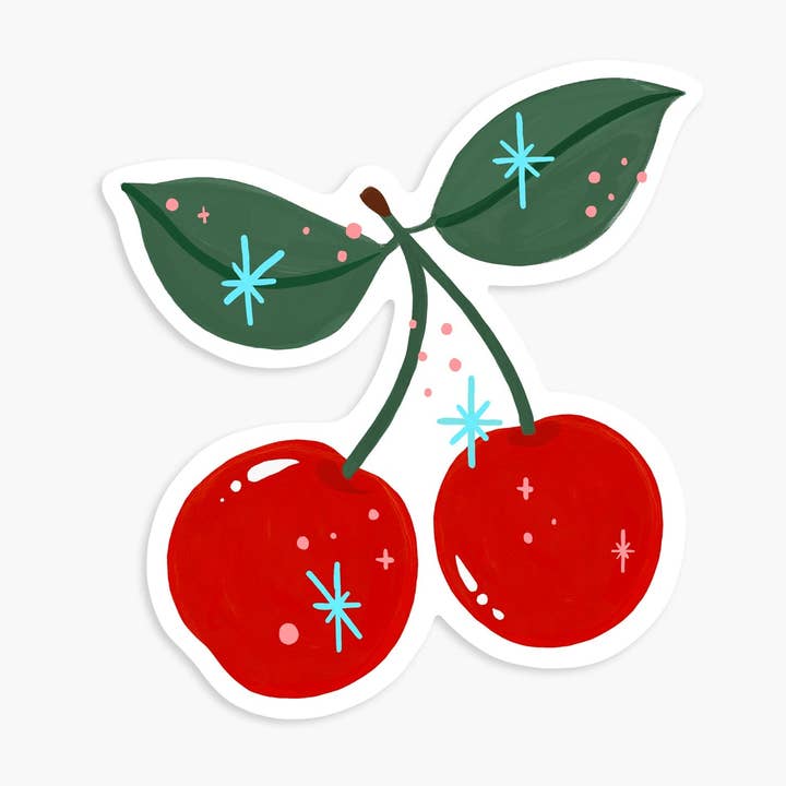 Cherries - Vinyl Sticker for wholesale by Day One Paper Co.
