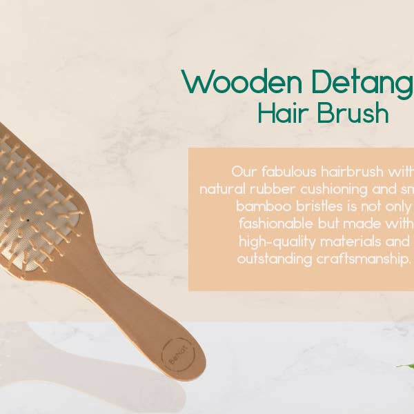 VIAI Beauty - Wholesale Hair brush/comb - Wooden Detangling Hair Brush1