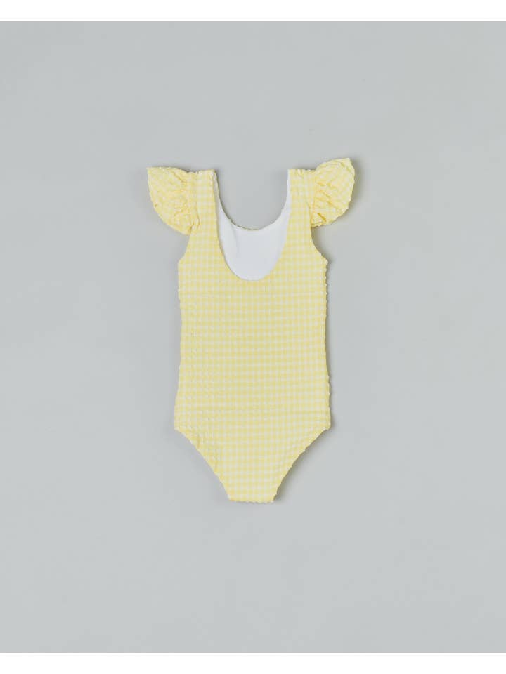 Fiola Rose Swim – wholesale One-piece swimsuit – Kids – Leonor Girls One Piece in Citrine Gingham1