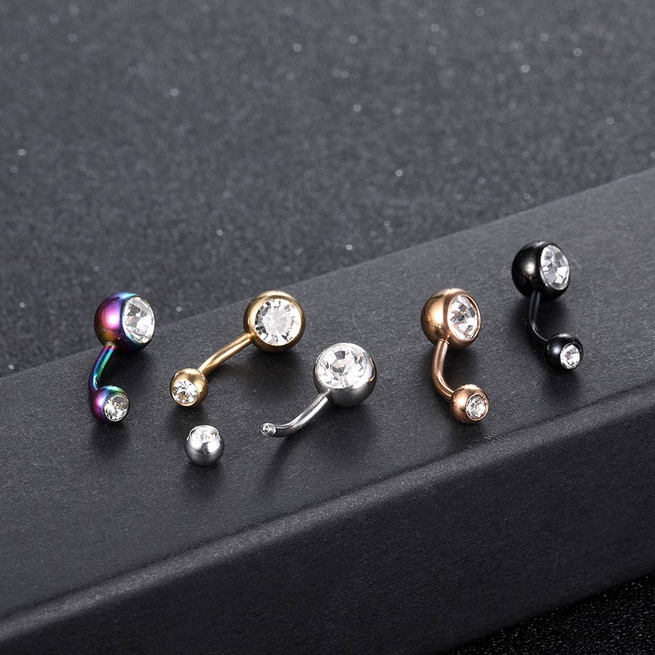 Gemscape UK - Wholesale Single Earring - Simple Piercing Jewellery: Body Piercing with rhinestones20