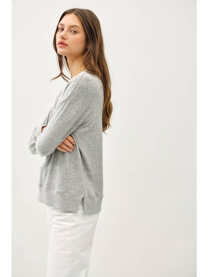 Be Cool - Wholesale Knit Top - Women's - ROUND NECK HACCI BRUSHED PULLOVER KNIT TOP