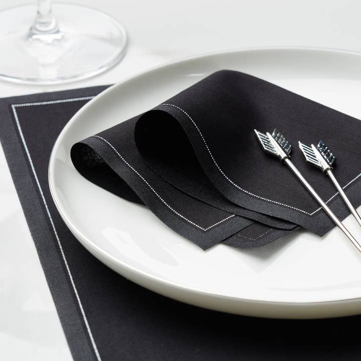 Black Cotton Luncheon Napkins 25 Units for wholesale by MY DRAP