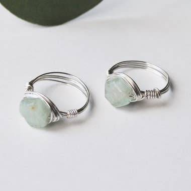 Copper Raw Aquamarine Statement Ring for wholesale by Seaflowerjewelry