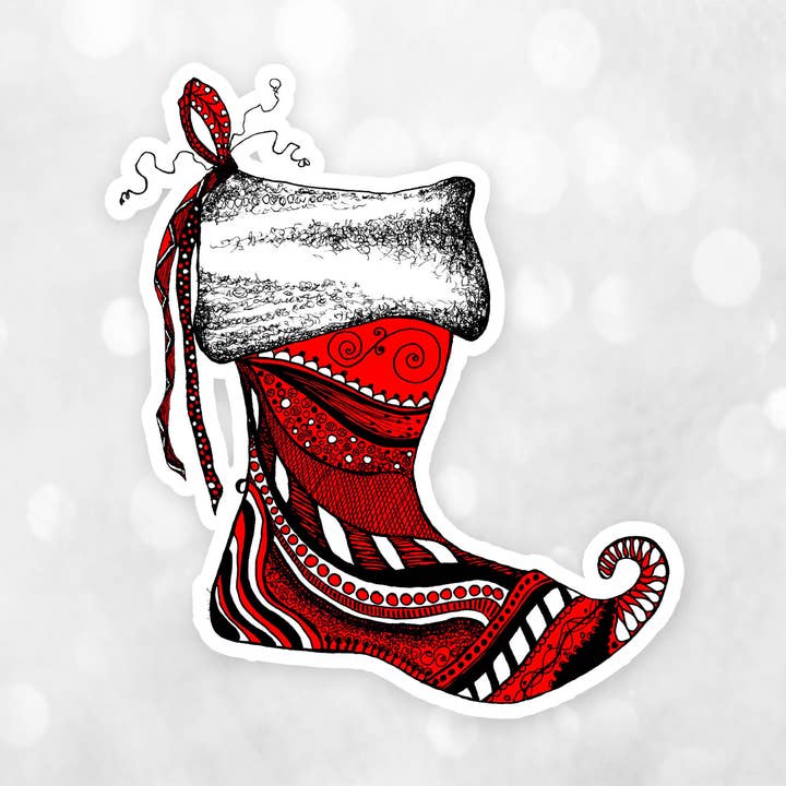 Gammel mode julestrømpe, 3“ Sticker, julegaver for engroshandel hos Katekreates