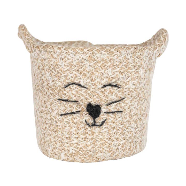 Ten Thousand Villages - Wholesale Basket - Cat Face Jute Basket - Small0