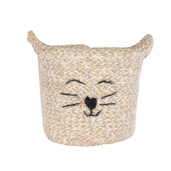 Cat Face Jute Basket - Small and other Purchase Wholesale cat box. Free Returns & Net 60 Terms on Faire trending on Faire.
