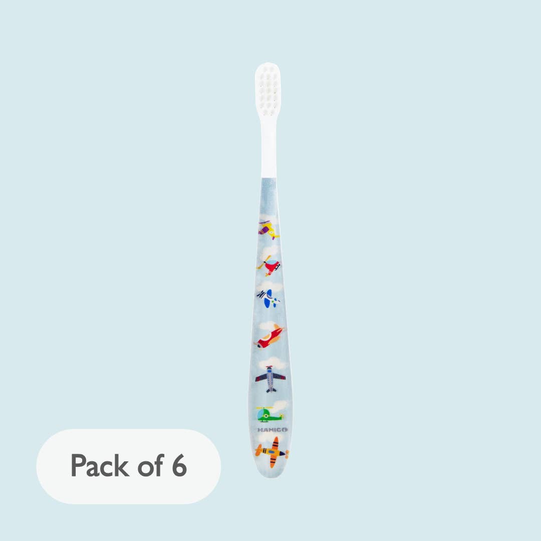 HAMICO -Innovative Toothbrush - Wholesale Toothbrush - Kids & Baby - Kids & Toddler Toothbrush - Airplanes | 6 Individual packs