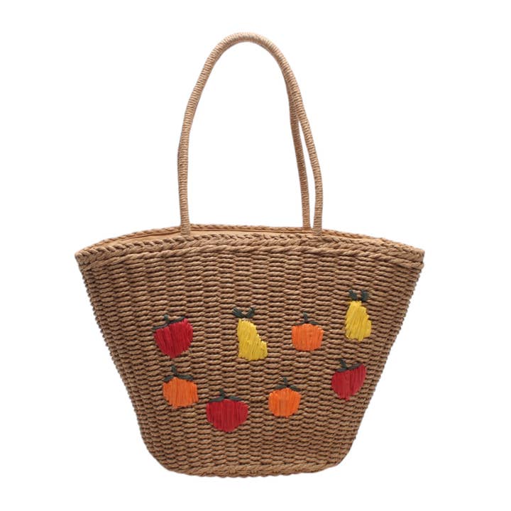 Straw-effect basket bag, shoulder carry, handles, zippered for wholesale by BESTINI