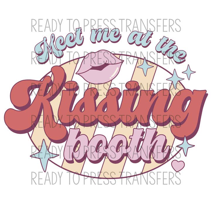 Transfert par sublimation Kissing Booth pour la Saint-Valentin T337 pour la vente par BreezePrintCo