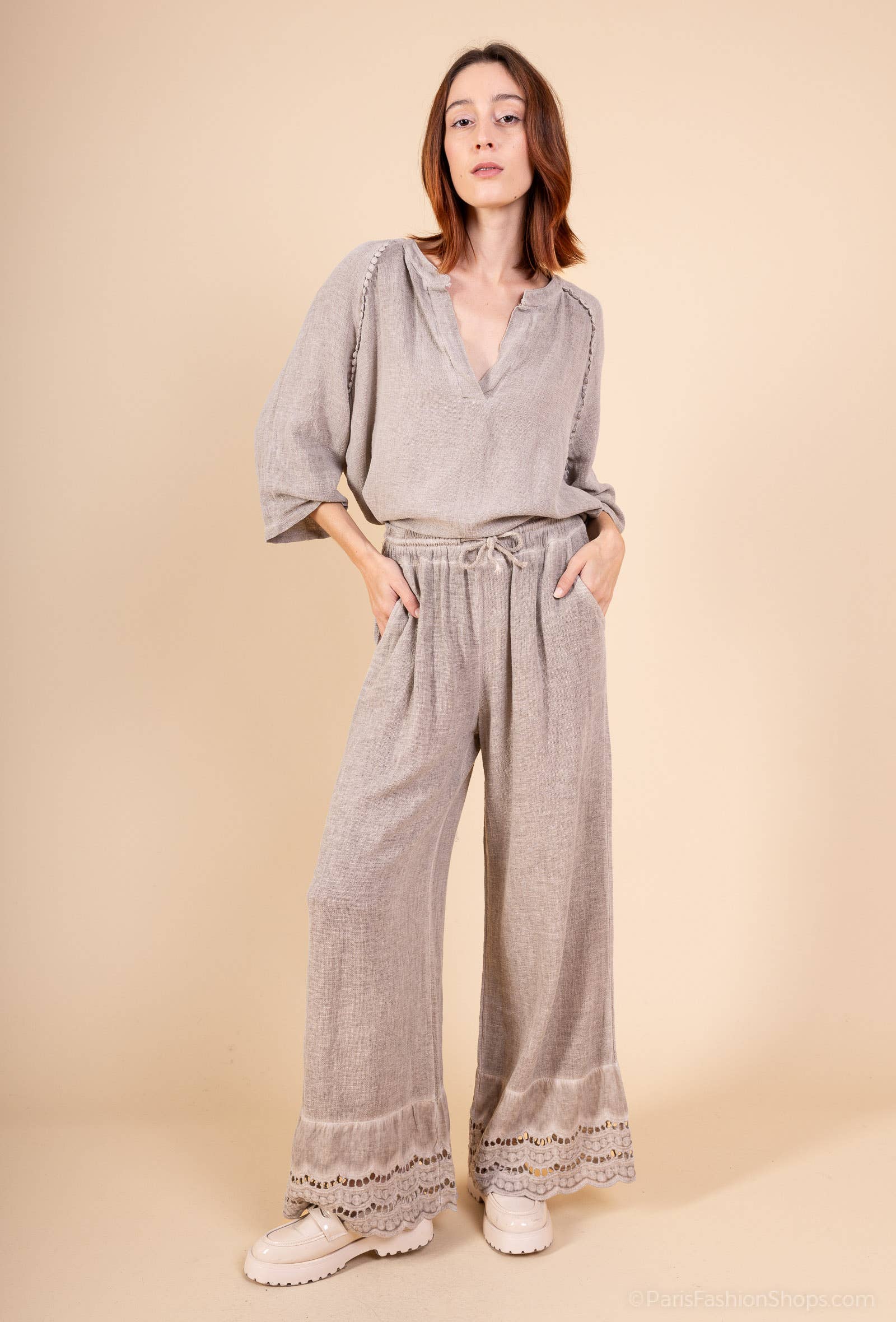 Shyloh - Wholesale Pants - Women's - Embroidered pants 206035