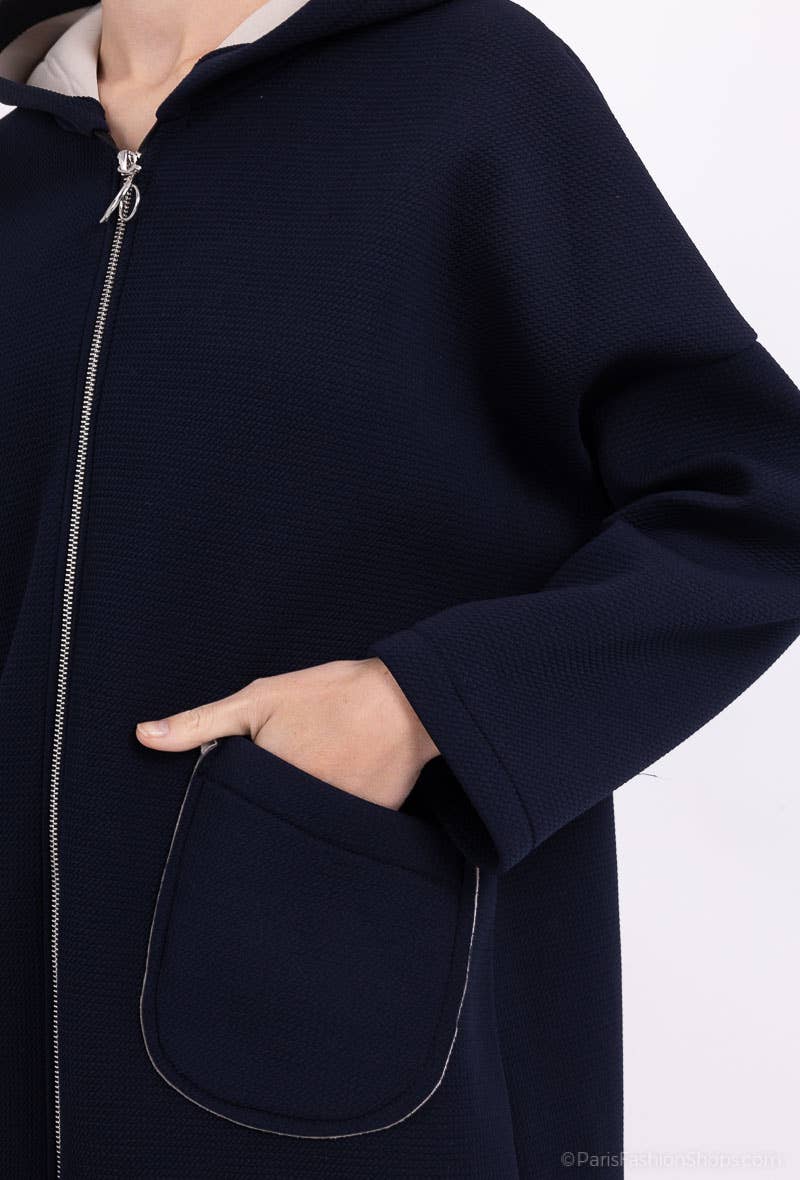 L'Emotion - Wholesale Hoodie - Women's - Neoprene Embossed Material Zip-Up Hoodie16