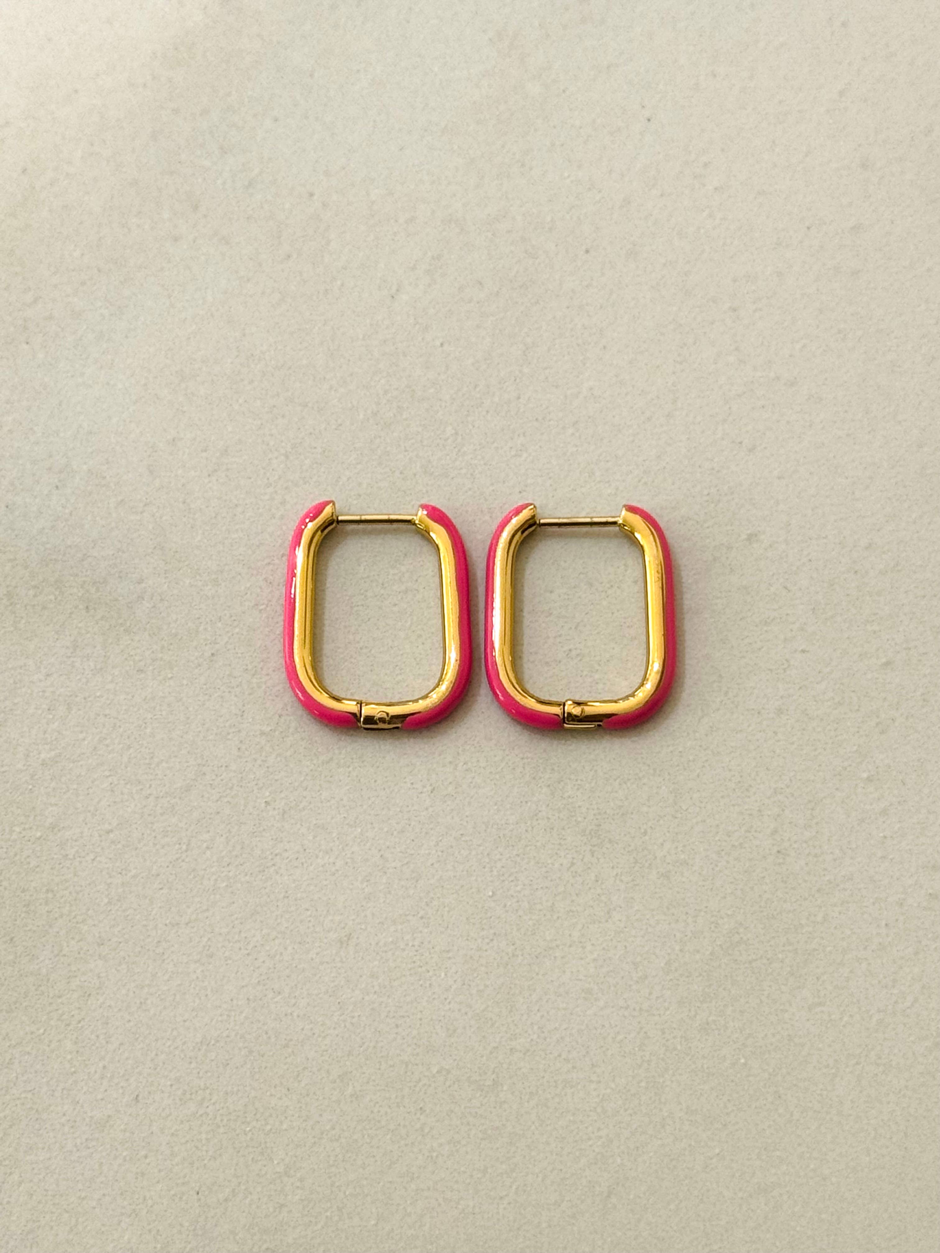 Cassette Barcelona - Wholesale Hoop Earrings - Colorful Rectangular Stainless Steel Earrings0