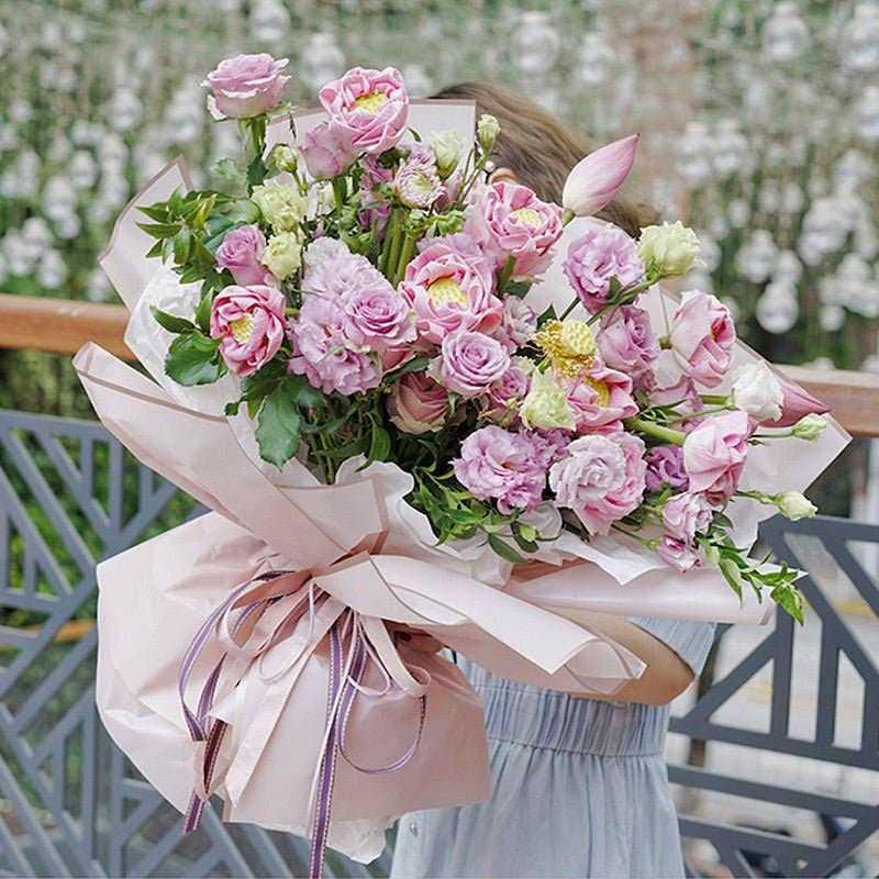 Elegant Design Supply – papel de embrulho por atacado – Papel de Presente Impermeável com Flores e Borda Dourada (20 Folhas por Pacote)26