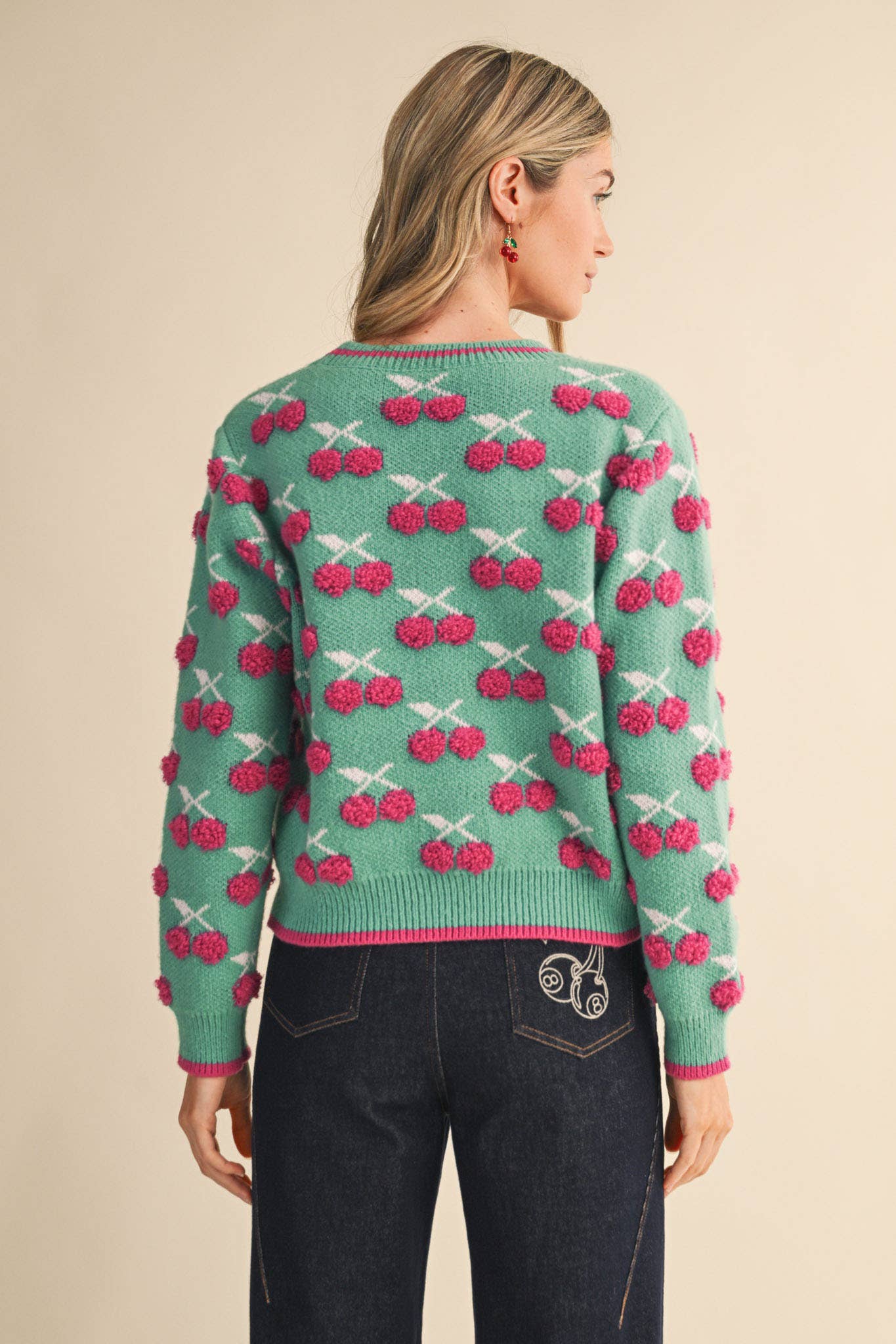 &MERCI - Wholesale Knit Sweater - Women's - FUZZY CHERRY SWEATER MSW111224