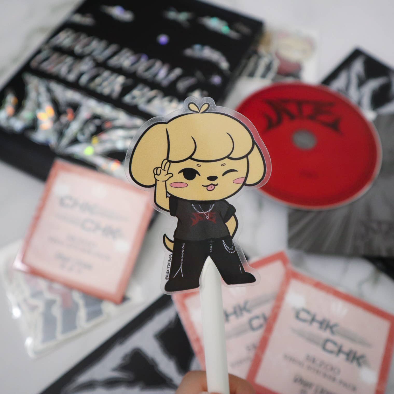 Riskit Design – Adesivo por atacado – KPOP Chk Chk Autocolantes em Vinil Transparente8