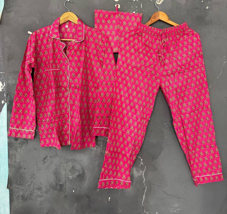 GYPSY STUDIO – Großhandel Schlafanzug-Set – Damen – Damen Sommer Baumwolle Pyjama Sets Loungewear Baumwolle Schlafanzug Sets5