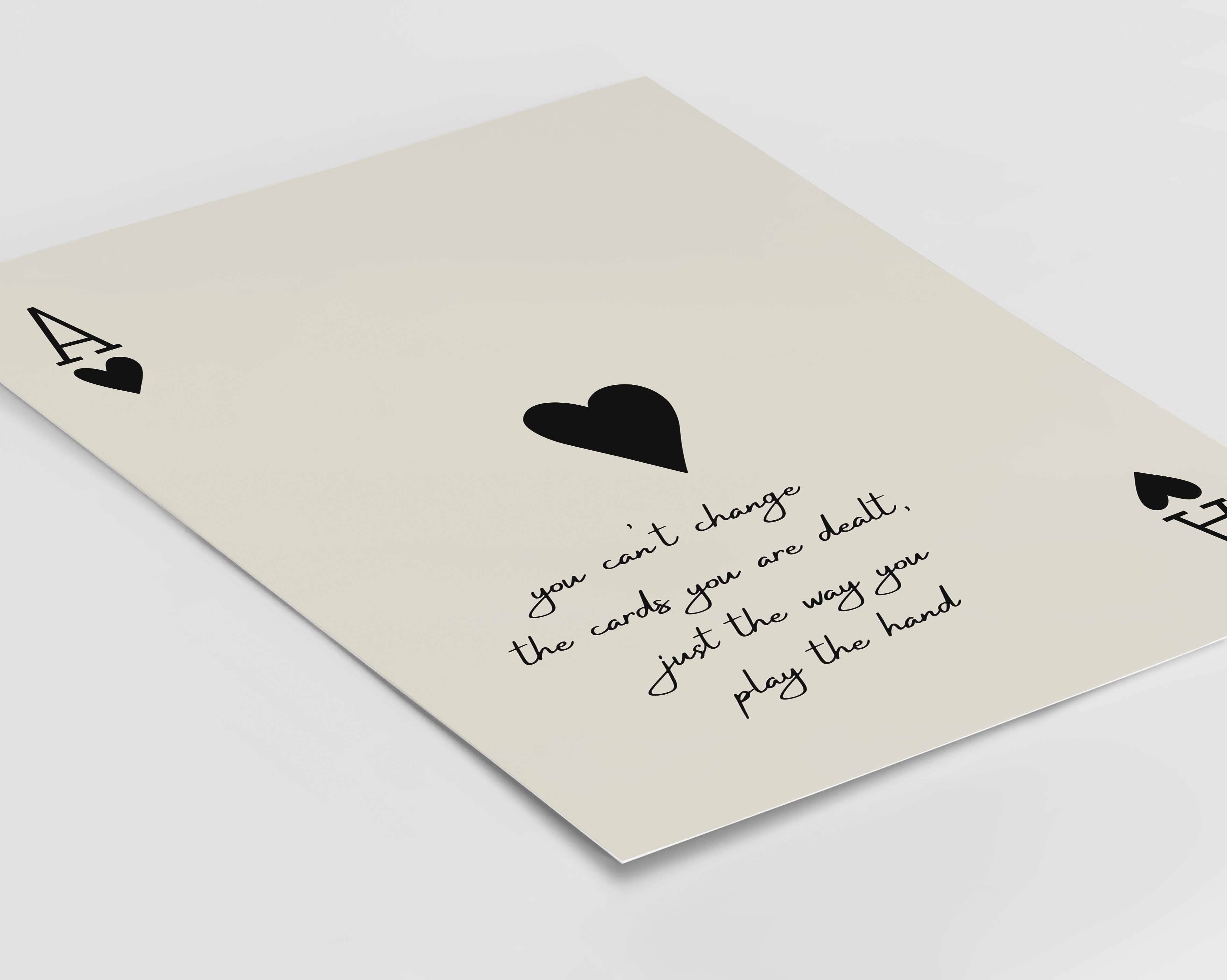 D'LUXE PRINTS - Wholesale Art Print - The Cards You Are Dealt Borderless Print1