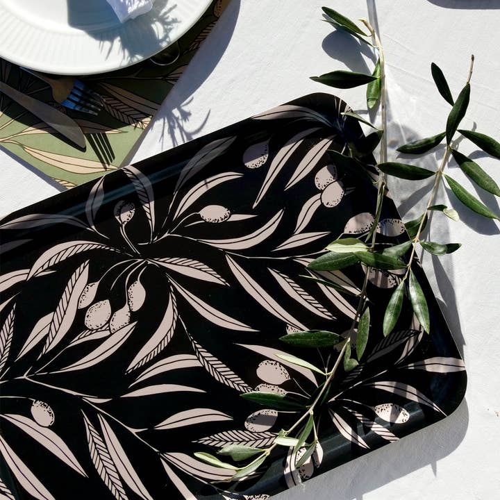 Le cerisier blanc - Wholesale Serving Tray - Rectangular tray "Olivier" - 30x40 cm1