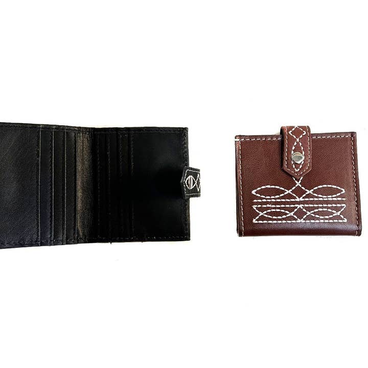 Snowing West - Wholesale Wallet - Women's - WESTERN GENUINE LEATHER BOOT STITCH BIFOLD WALLET2