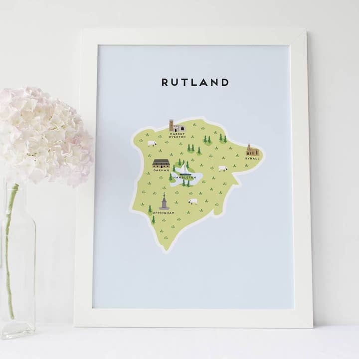 Carte de Rutland pour la vente par Pepper Pot Studios