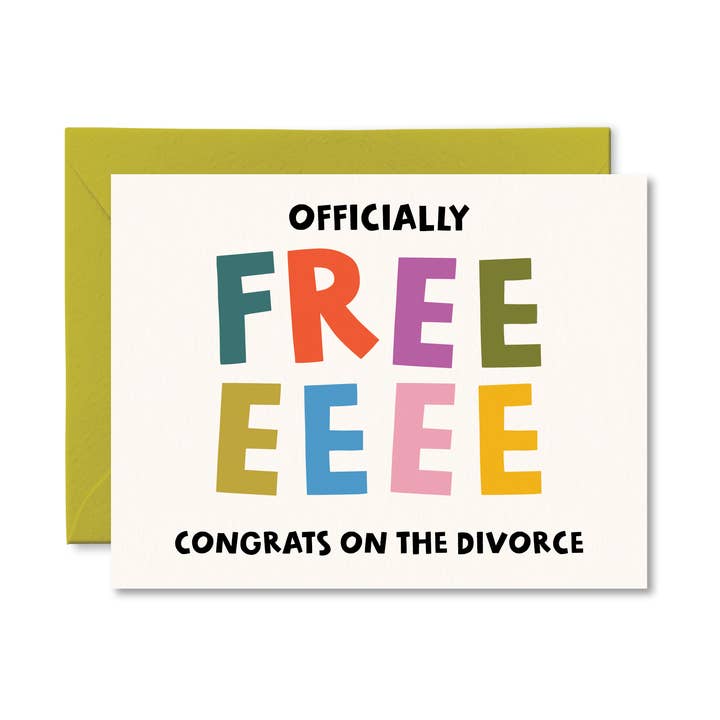 Officially Free Divorce Card - Funny Divorce Card for wholesale by Pretty by Her