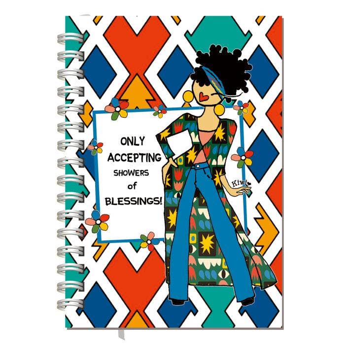 Only Accepting Showers of Blessings Wired Journal for wholesale by Shades of Color, LLC