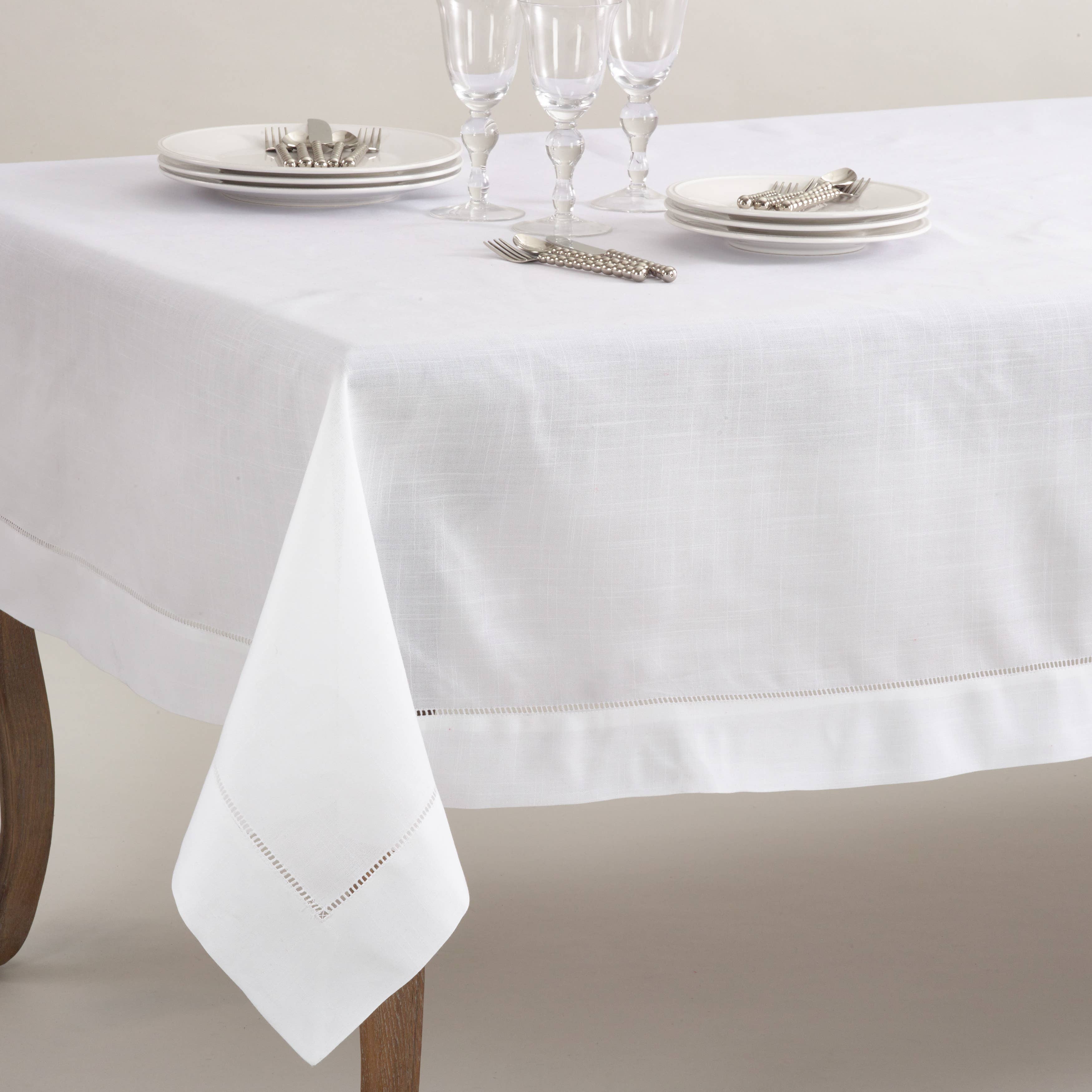 Saro Lifestyle - Wholesale Tablecloth - Tablecloth with Hemstitched Border2