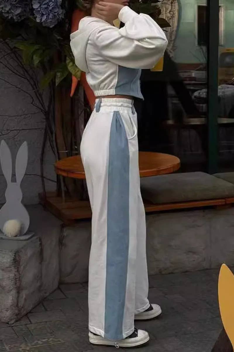 Flarix - Wholesale Tops Set - Women's - Colorblock Zip-Up Hoodie Two-Piece Set9