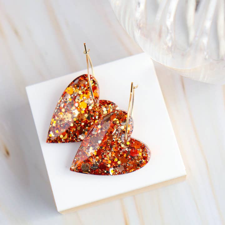 CG Home - Wholesale Dangle Earrings - Mimi Bronze Glitter Earrings5