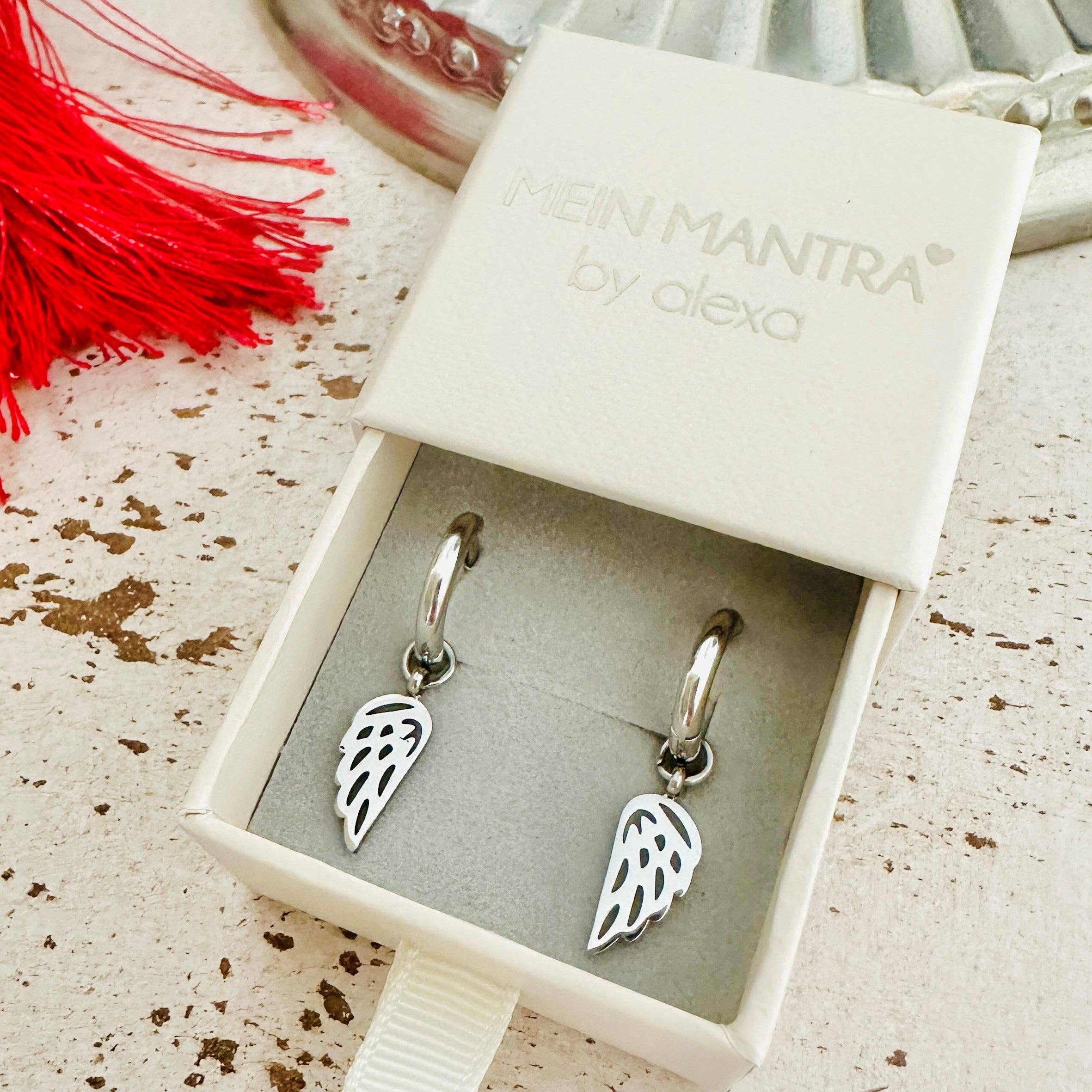 Mein Mantra - Vendita all'ingrosso Orecchini a cerchio - Hoop - Orecchini con ali0