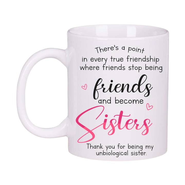 Unbiological Sisters Mug and Coaster Set, Inspirational Best Friend Sister Gift, Friendship Coffee Tea Mug for wholesale by Inspire Me Positive
