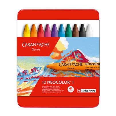 Set of 10 NEOCOLOR I Pastels in Metal Box for wholesale by Caran d'Ache