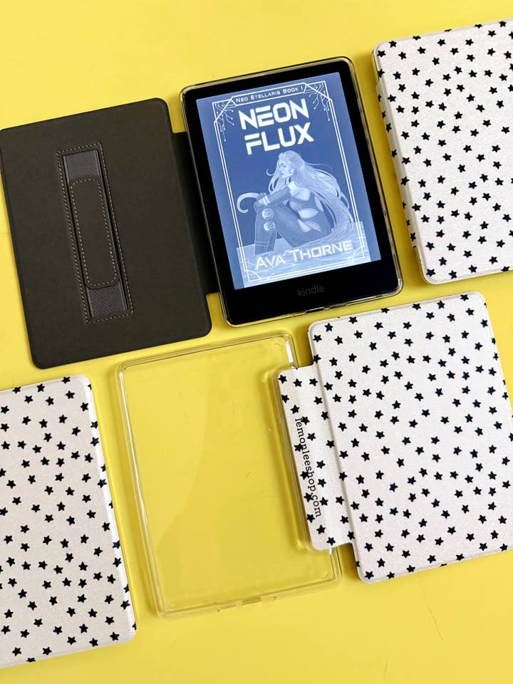 The Best of Both Kindle Case Cover with Clear Back and Cover Strap - Mini Stars - 11th + 12th Gen Paperwhite/Colorsoft for wholesale by LemonLee