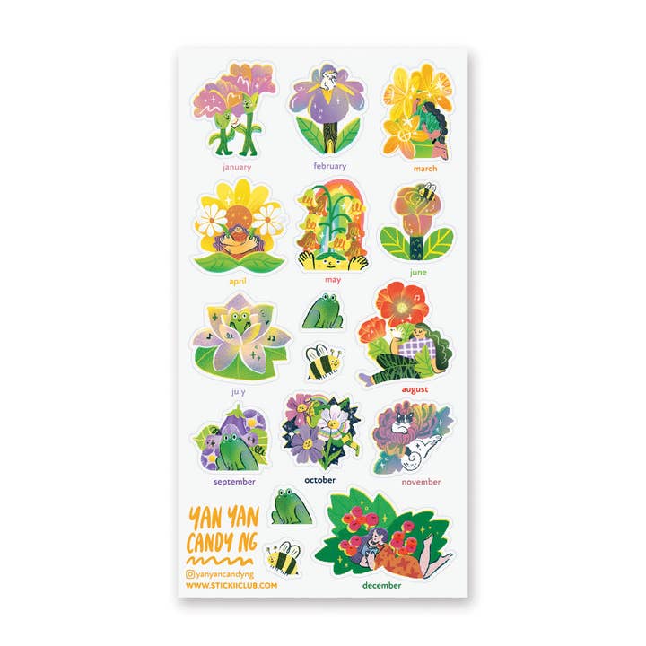 Flower Power Sticker Sheet for wholesale by STICKII