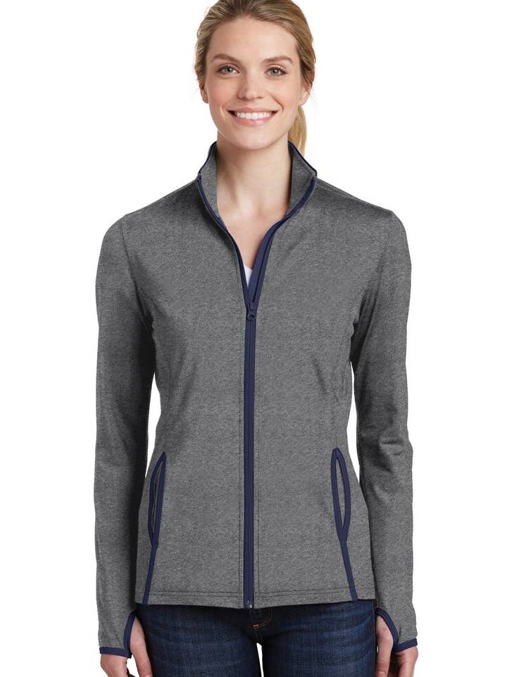 Ink Tees Custom Tshirts - Wholesale Fleece - Women's - Ink Tees Custom T-Shirt Personalized Print, Premium Quality, Fast Turnaround, Multiple Colors Sport-Tek Women's Sport-Wick Stretch Contrast Full-Zip Jacket. LST8537