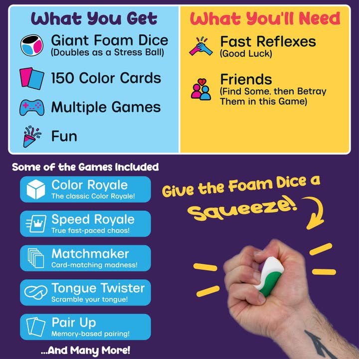 Zombie Ghost Games - Wholesale Card Game - Color Royale Fast-Paced Family Party Game with Stress Ball2