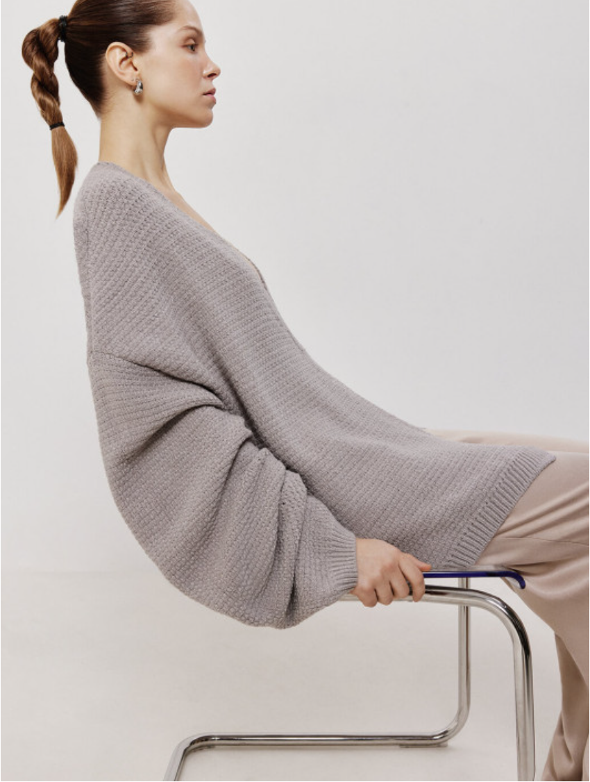 Nenya Fashion Limited – Großhandel Strickjacke – Damen – Oversized Cardigan Ruby für Damen aus strukturiertem Stoff5