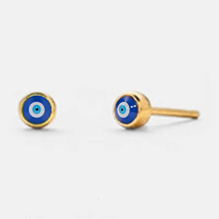 Turkish Evil Eye Nazar Stud Earrings in 925 Sterling Silver for wholesale by Perimade & Co. LLC