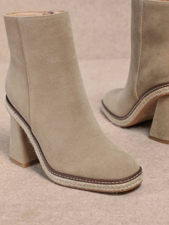 CCOCCI - Wholesale Booties - Women's - SHELBY FLARE HEEL FAUX SUEDE LEATHER ANKLE BOOTIES5