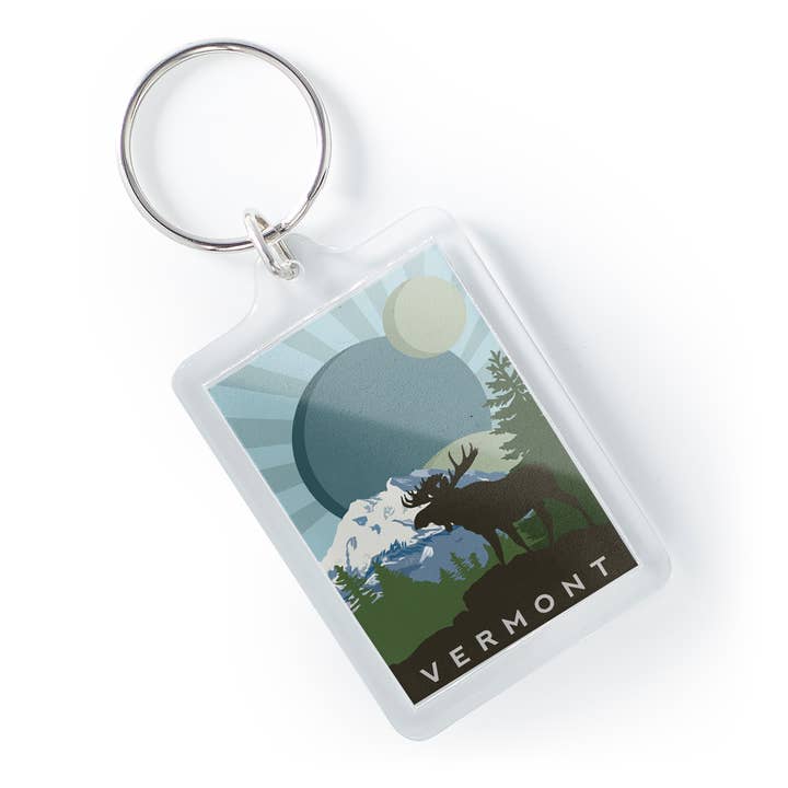 LLAVERO Vermont, Silueta de Alce para venta al por mayor de Lantern Press