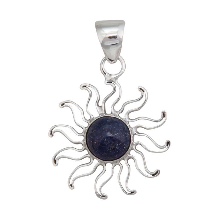 Sterling Silver Lapis Lazuli Sun Pendant for wholesale by Charles Albert Inc