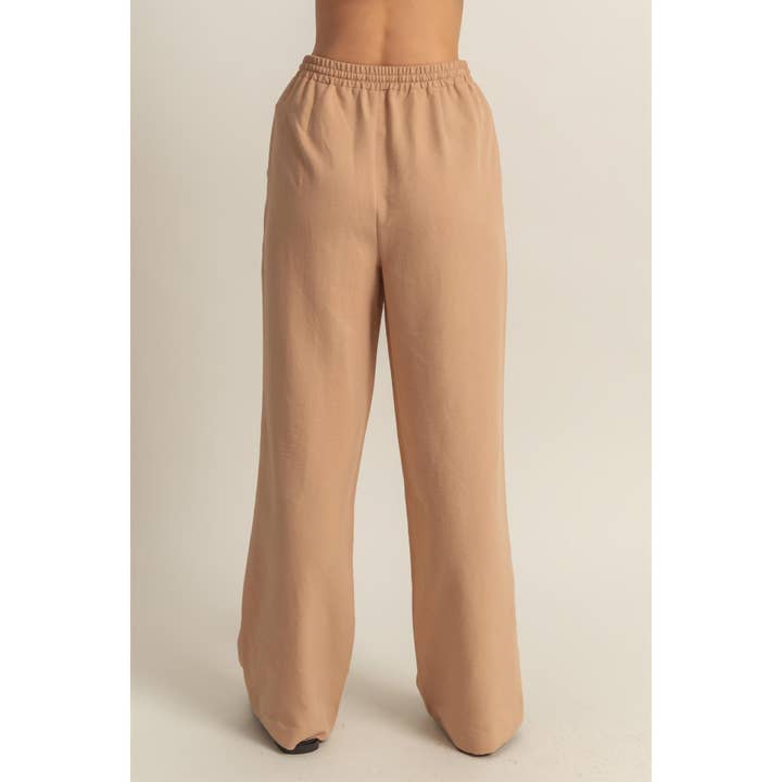 HYFVE - Wholesale Pants - Women's - DZ25A895-High-Waist Wide Leg Woven Pants
