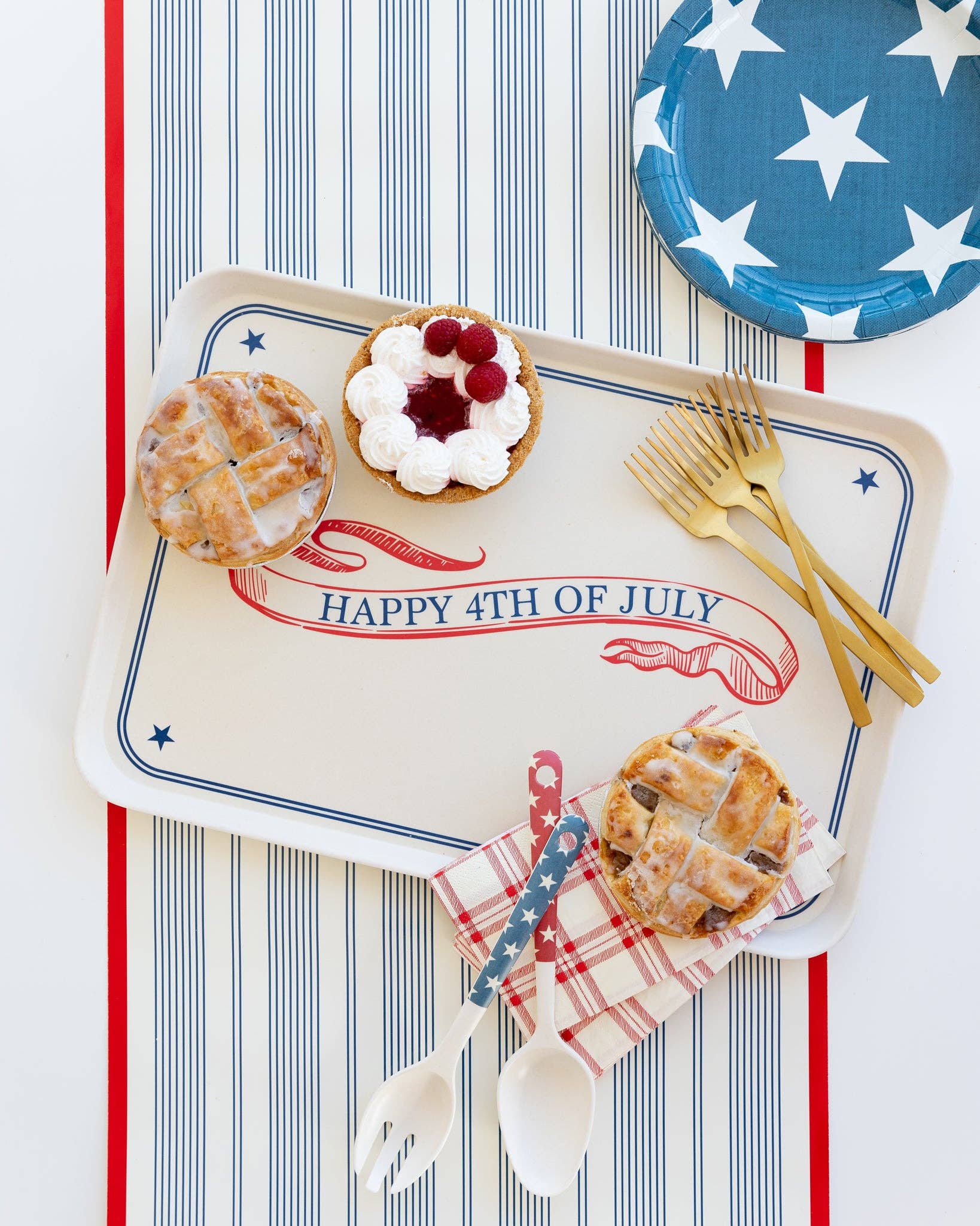 My Mind’s Eye - Wholesale Serving Tray - SSP922 - Happy 4th of July Reusable Bamboo Serving Tray