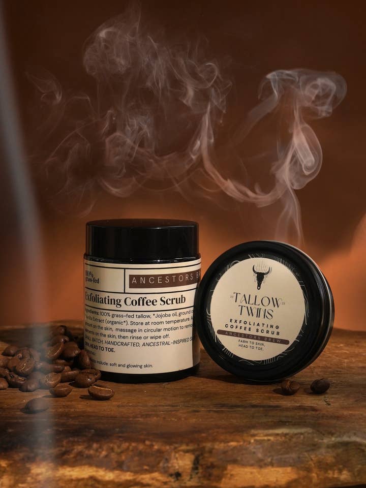 Exfoliating Coffee Scrub for wholesale by Tallow Twins Inc
